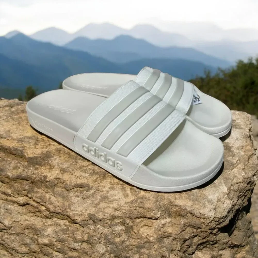 NWT Adidas Adilette Shower Off White Women 11 Men 10 Slip On Slides IG8776